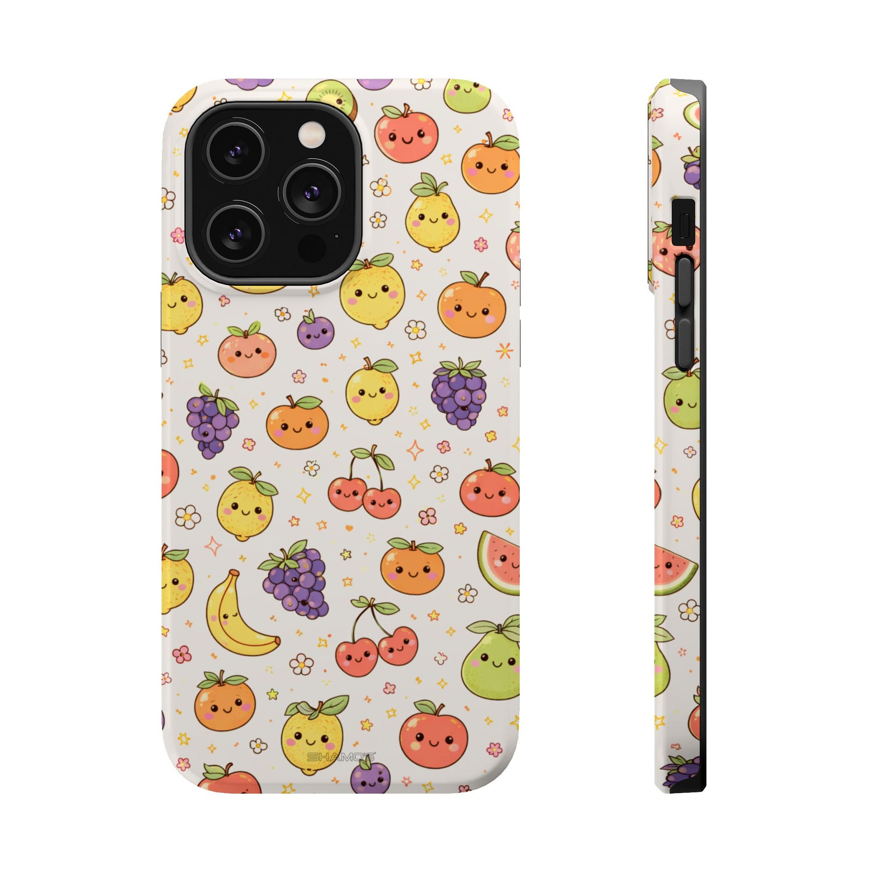 Cute Kawaii Fun Fruit Pattern Magnetic Impact-Resistant iPhone Case with MagSafe Compatibility