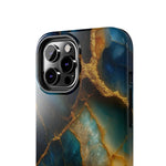 Blue Gold Agate Tough Phone Case Marble Stone Design  Shamo's
