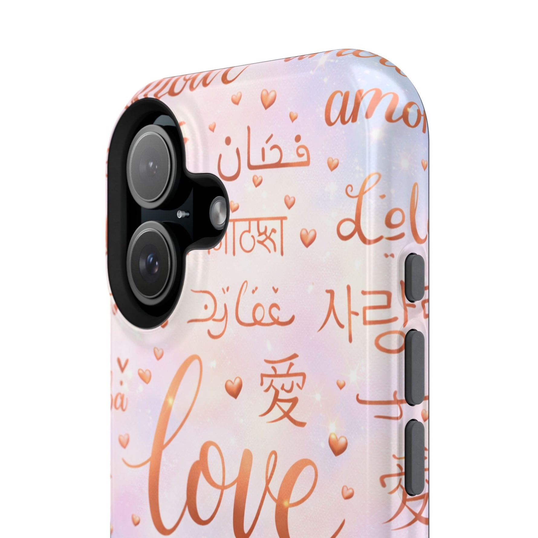 Universal Love Multilingual MagSafe Compatible Phone Case — Impact‑Resistant Protective Cover - iPhone 17 Pro Max / Glossy - Shamo's