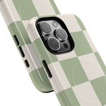 Sage Checkerboard Tough iPhone Case - Compatible with MagSafe - Shamo's
