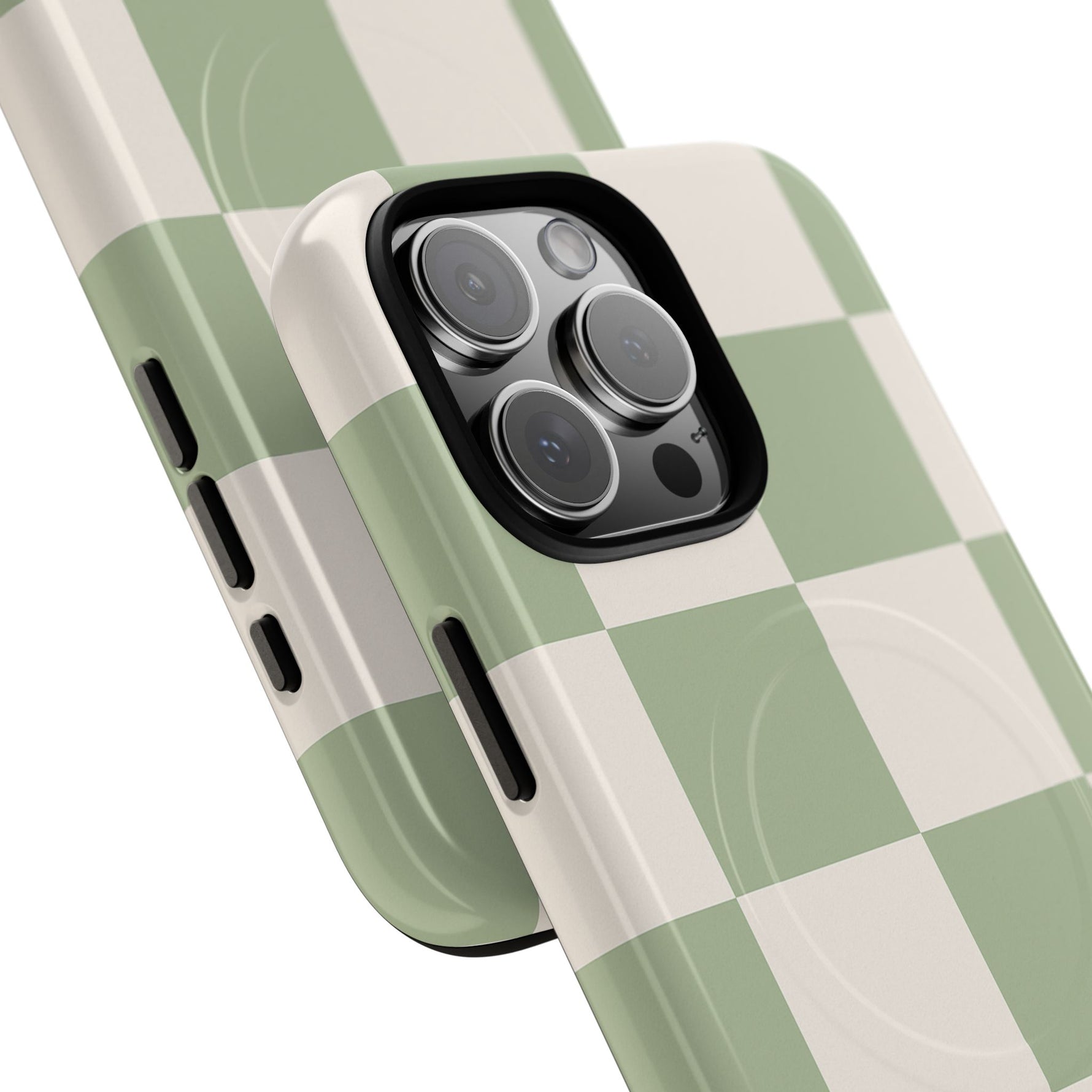 Sage Checkerboard Tough iPhone Case - Compatible with MagSafe - Shamo's