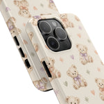 Cute Pastel Bear Impact Phone Case | Heart & Star Kawaii Pattern