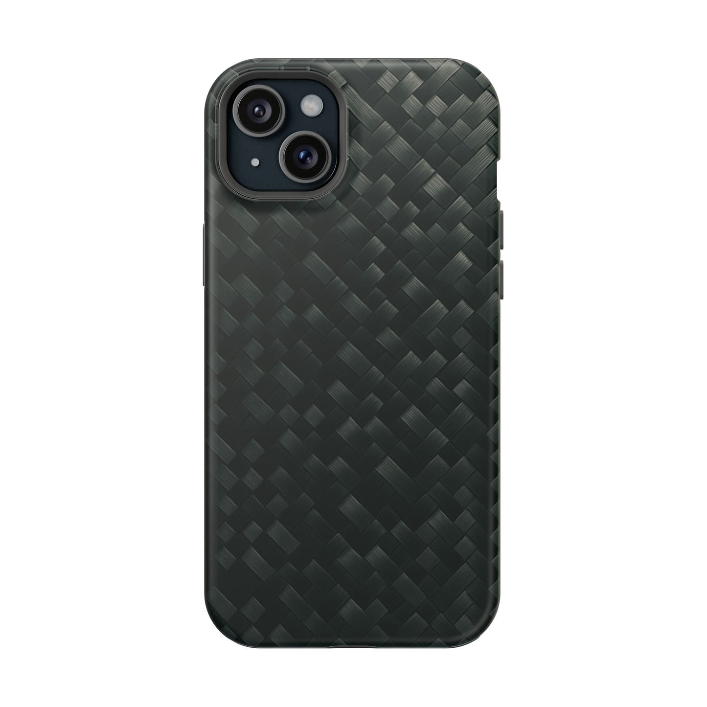 Dark Carbon Fiber Texture Magnetic Impact-Resistant iPhone Case | MagSafe compatible  Shamo's iPhone 15 Plus / Matte