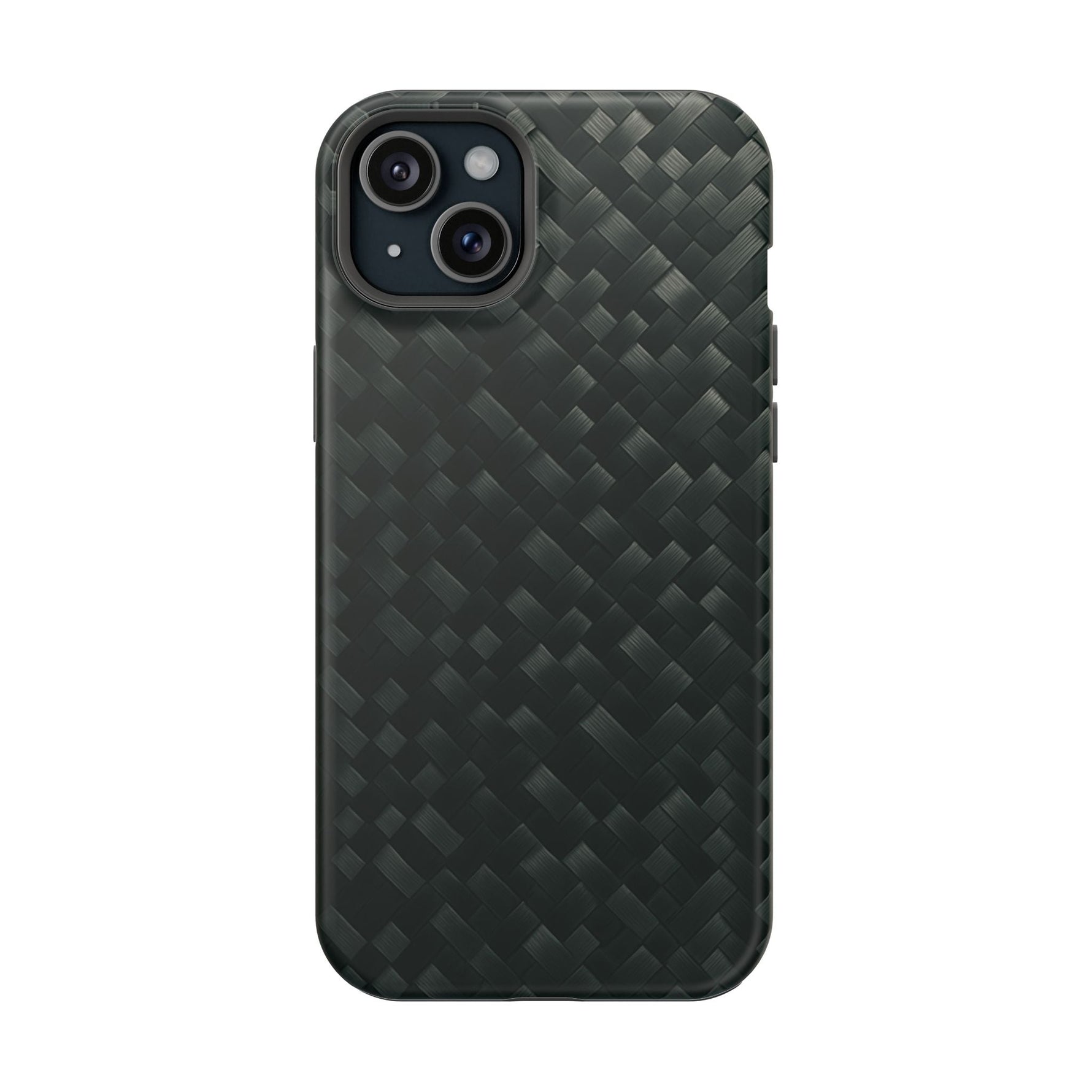 Dark Carbon Fiber Texture Magnetic Impact-Resistant iPhone Case | MagSafe compatible  Shamo's iPhone 15 Plus / Matte