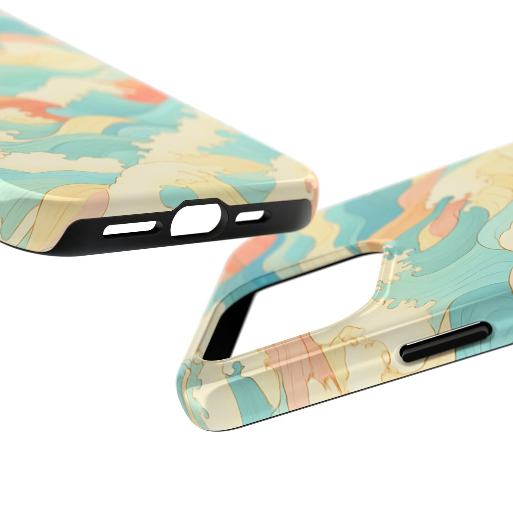 Ocean Wave Tough Phone Case — Pastel Retro Surf Pattern  Shamo's