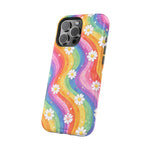 Rainbow Daisy Magnetic Impact-Resistant Phone Case with MagSafe Compatibility - iPhone 17 / Glossy - Shamo's