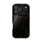 Black & Gold Marble iPhone Case with MagSafe - iPhone 17 Pro / Glossy - Shamo's