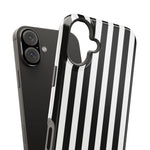 Striped MagSafe Compatible Magnetic Impact-Resistant Phone Case | Black & White Vertical Stripe (Noir Blanc) - iPhone 17 / Glossy - Shamo's