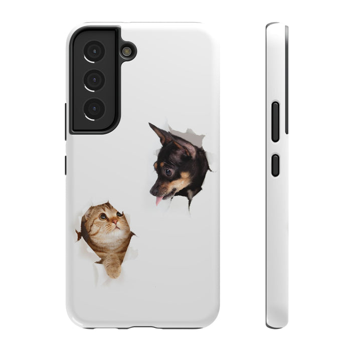 Impact-Resistant Cases with a cat and a dog