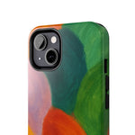 Abstract Color Wave Tough Phone Case — Bold Orange & Green Protective Phone Cover  Shamo's