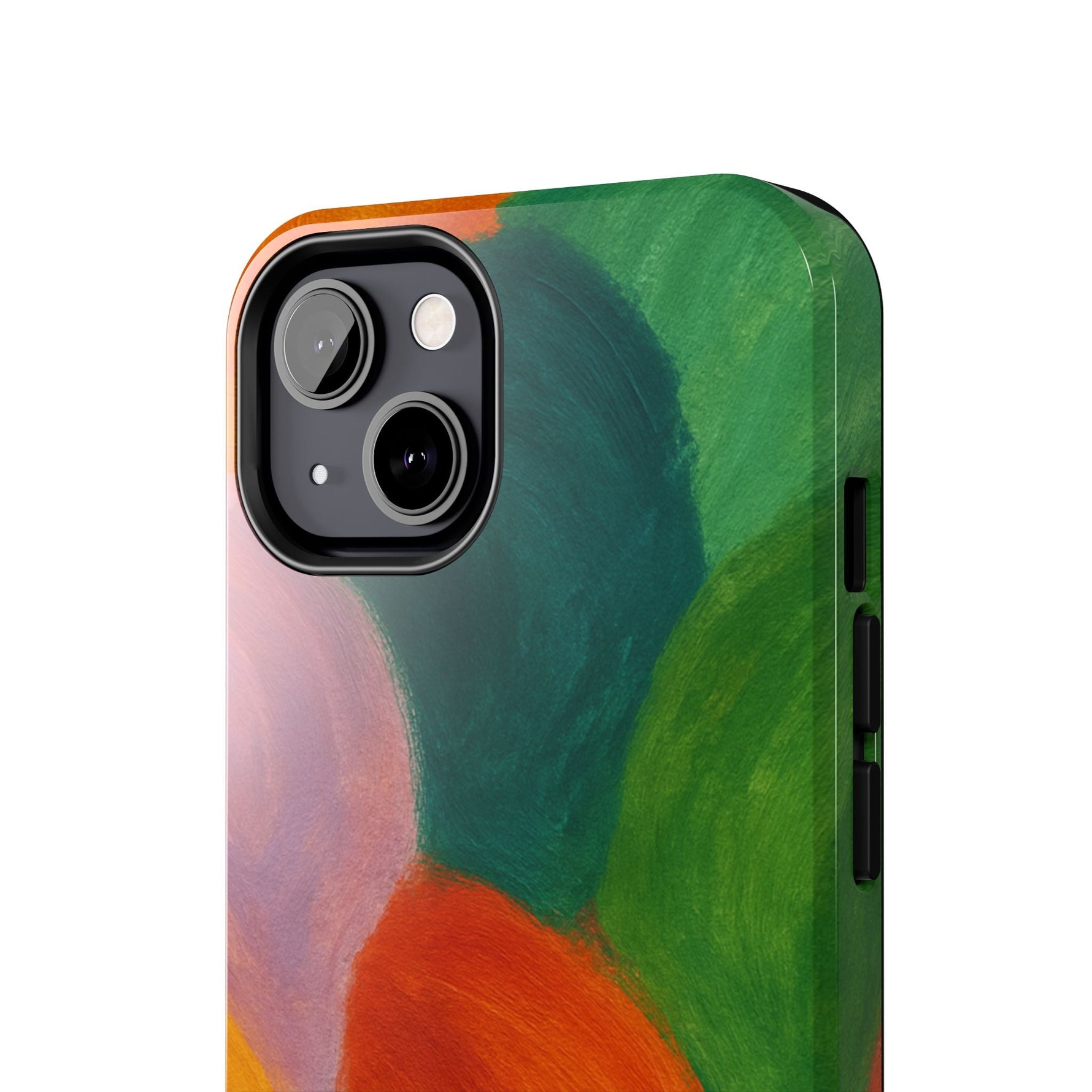Abstract Color Wave Tough Phone Case — Bold Orange & Green Protective Phone Cover  Shamo's