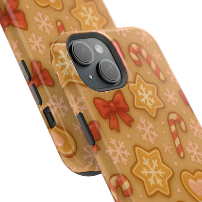 Candy Cane & Gingerbread Holiday iPhone Case — Impact-Resistant