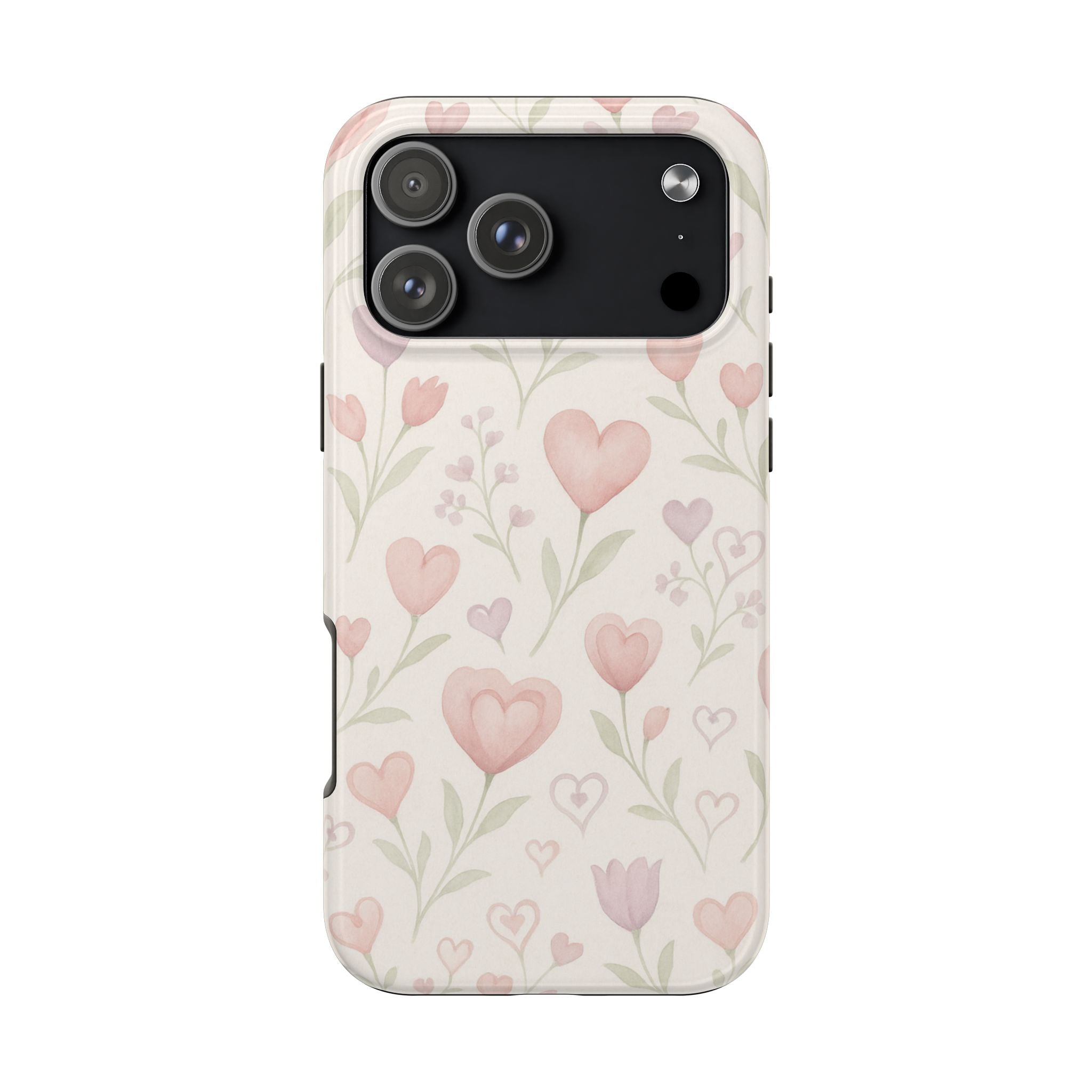 Pink Watercolor Heart Floral Pattern | Tough Impact Phone Case  Shamo's iPhone 17 Pro Max