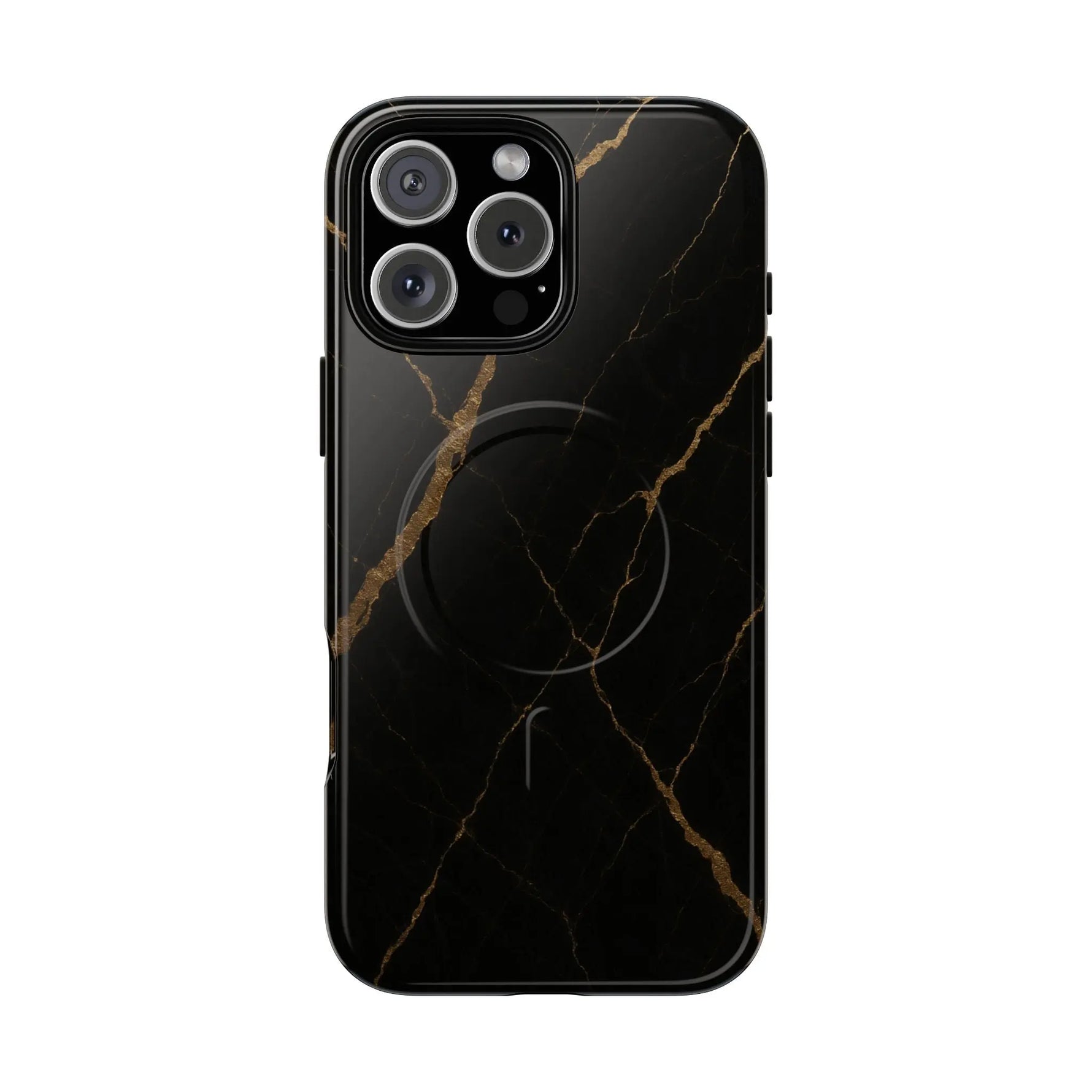 Black & Gold Marble iPhone Case with MagSafe - Shamo's
