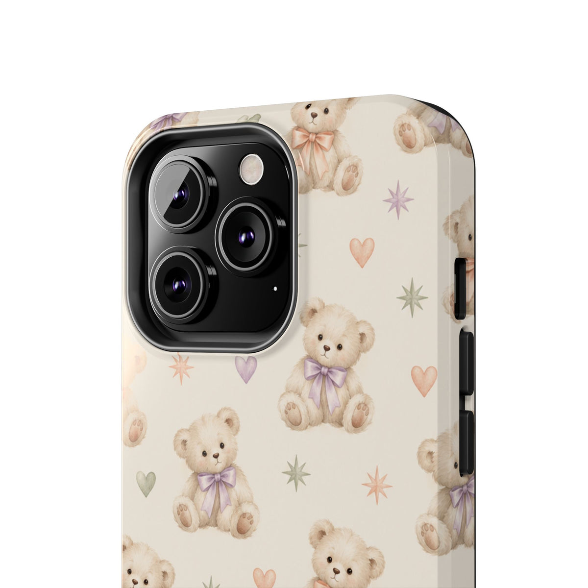 Cute Pastel Bear Impact Phone Case | Heart & Star Kawaii Pattern