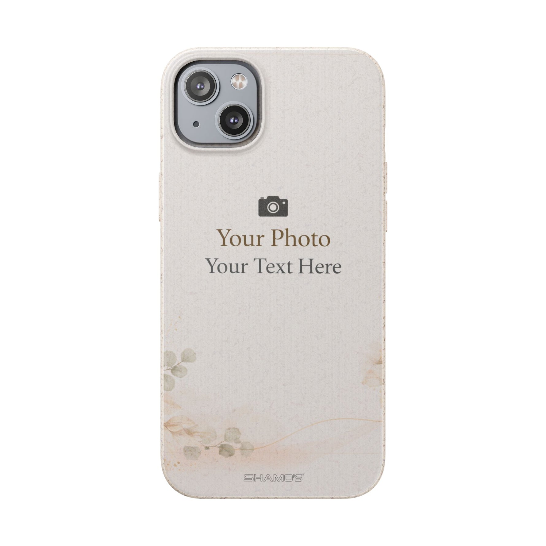 Personalizable Biodegradable Custom Phone Case | Add your own Photo and Text - iPhone 14 Plus - Shamo's