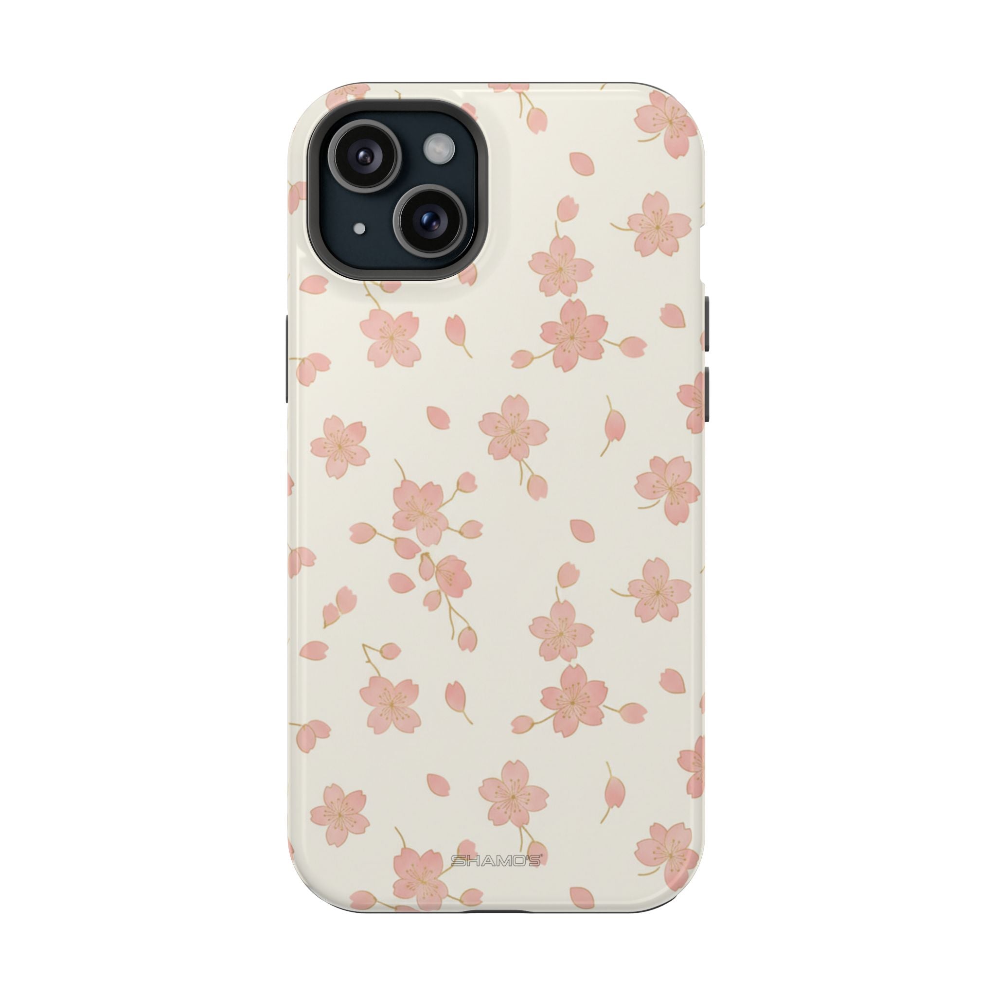 Floral Cherry Blossom Magnetic Phone Case with MagSafe - iPhone 15 Plus / Glossy - Shamo's