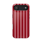 Red Burgundy  Stripes Magnetic Impact-Resistant Phone Case | MagSafe Compatible