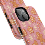 Pink Gingerbread Holiday iPhone Case with MagSafe compatibility - Shamo's
