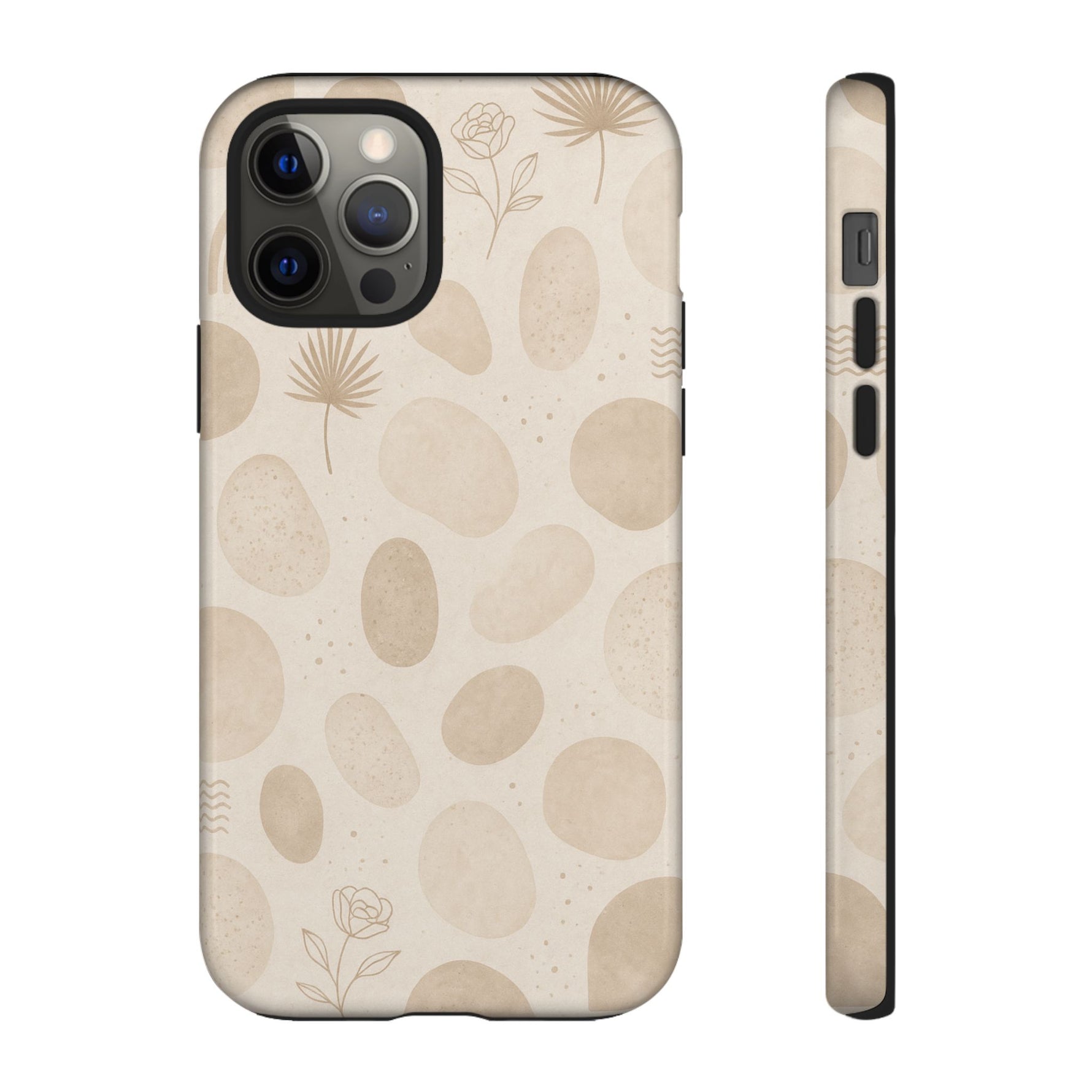 Neutral Pebble Pattern Tough iPhone Case - Shamo's