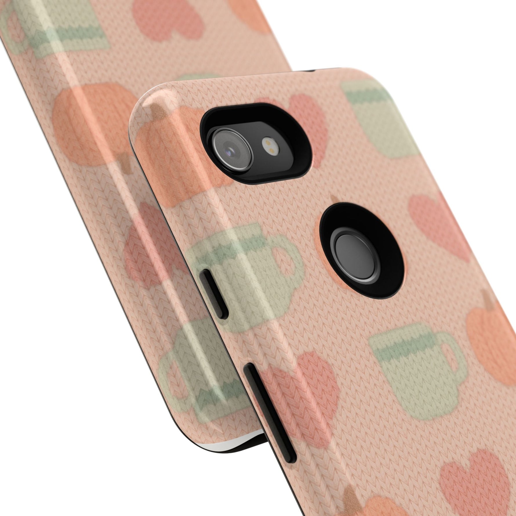 Autumn Cozy iPhone Case – Pumpkin, Heart & Coffee Cup Pattern  Shamo's