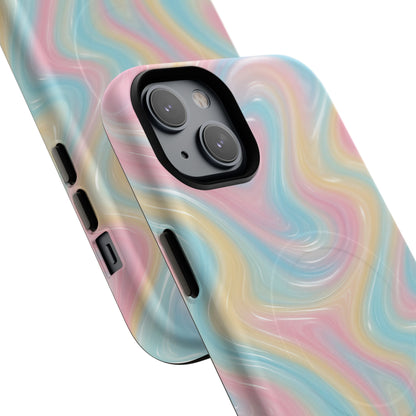 Rainbow Marble Swirl iPhone Case with MagSafe