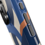 Indigo Loom MagSafe Phone Case – Blue & Ivory Abstract Woven Pattern