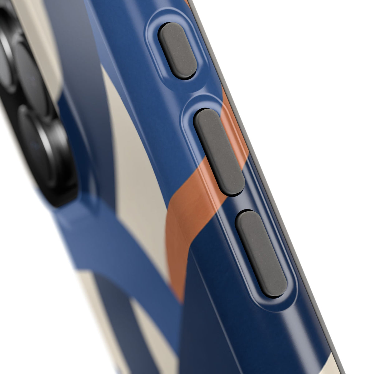 Indigo Loom MagSafe Phone Case – Blue & Ivory Abstract Woven Pattern