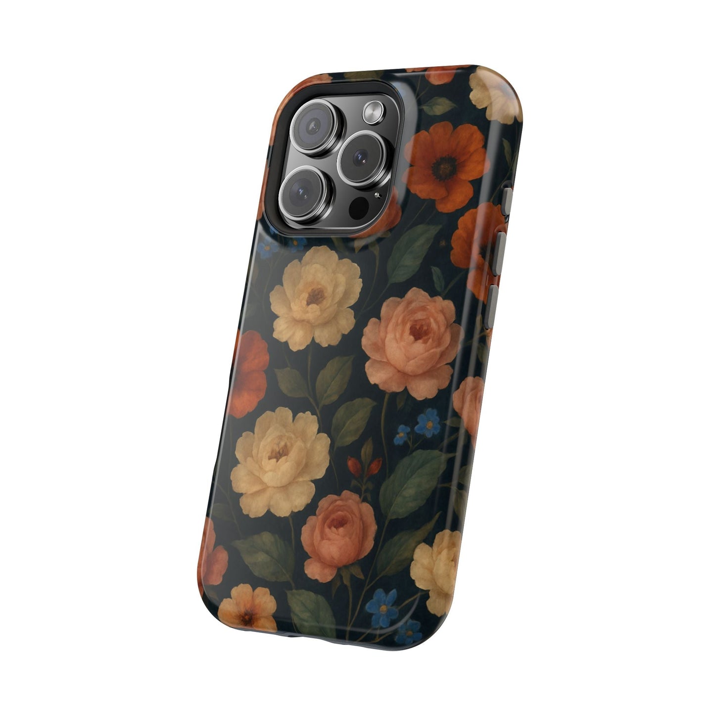 Floral Vintage Rose Magnetic Impact iPhone Case with MagSafe  Shamo's