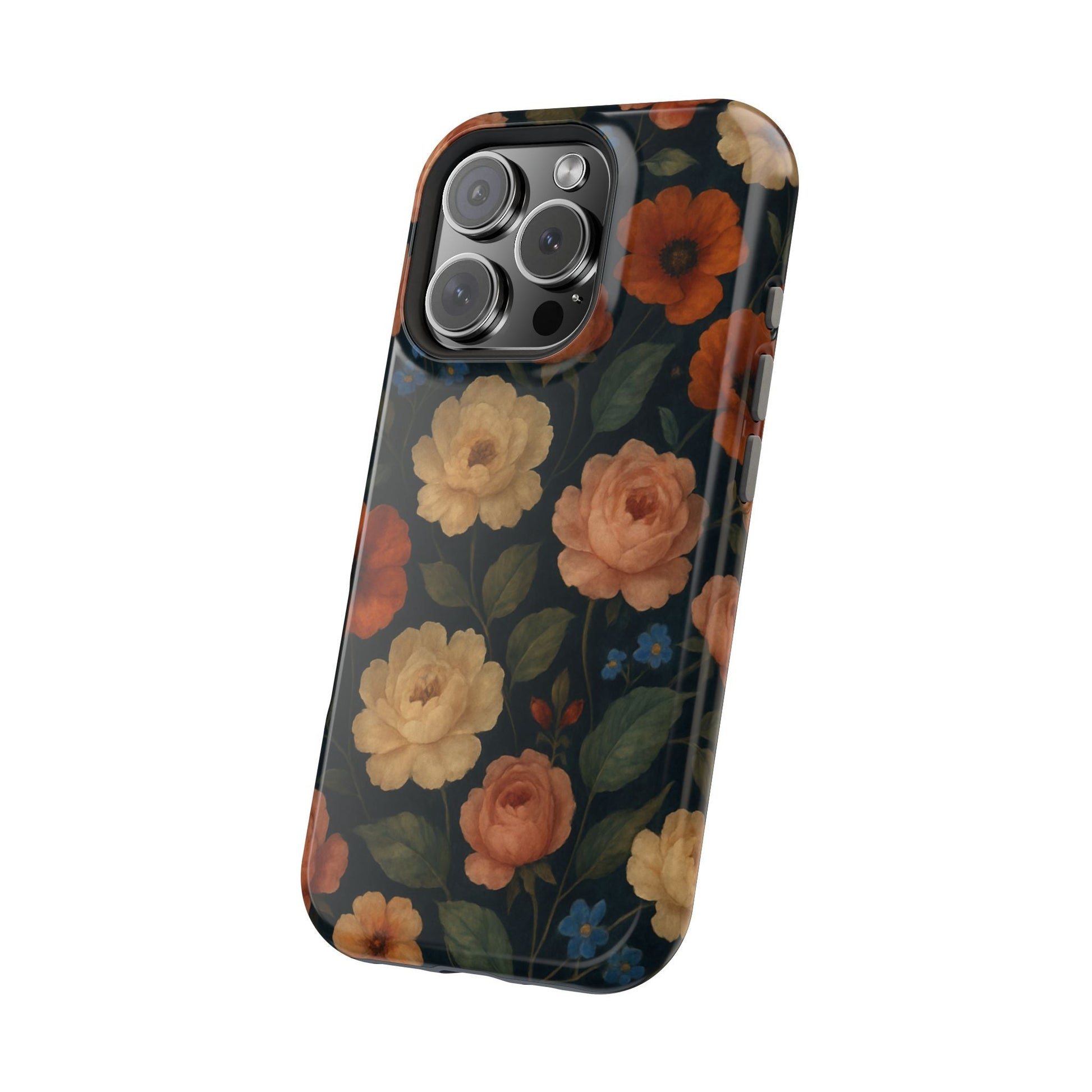 Floral Vintage Rose Magnetic Impact iPhone Case with MagSafe  Shamo's