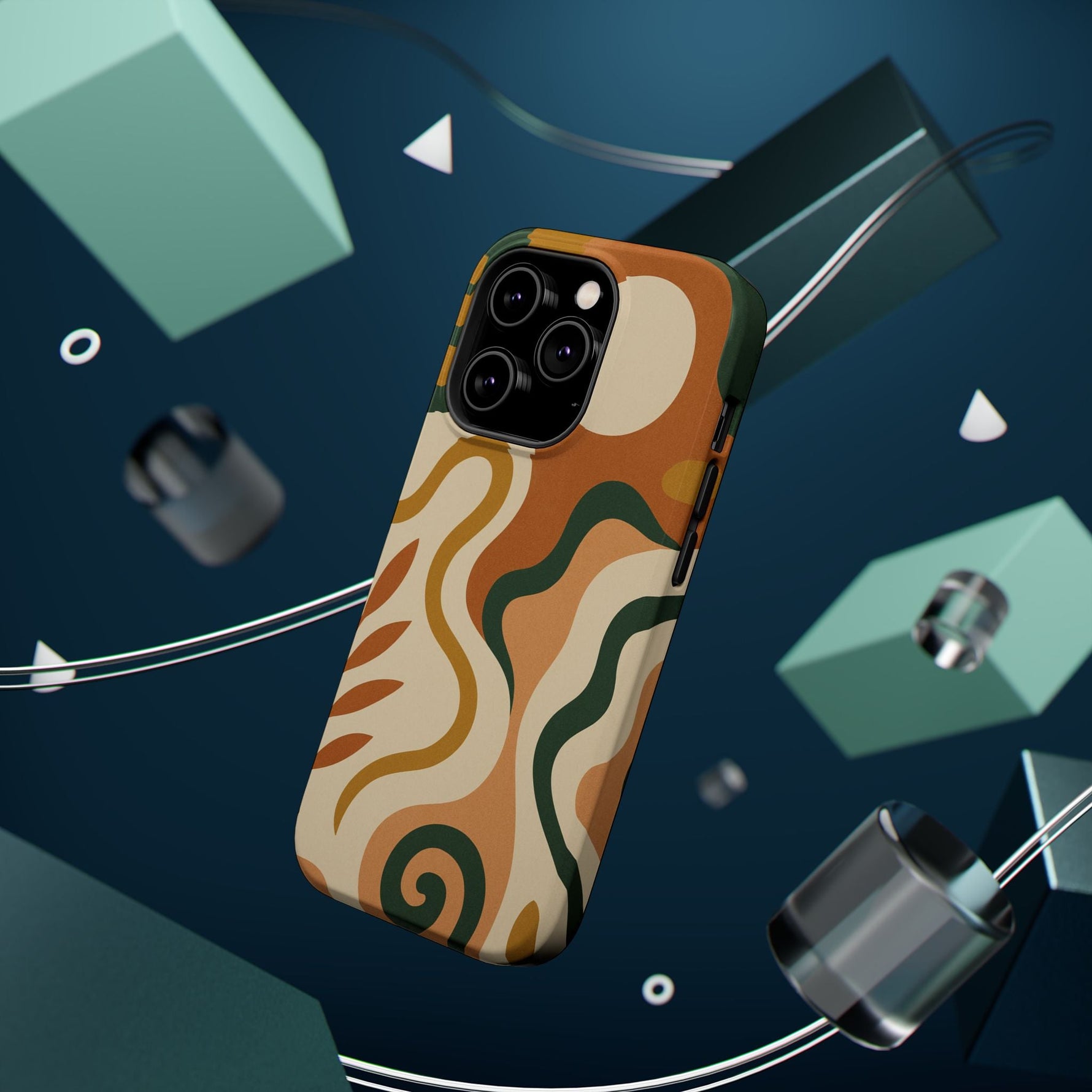 Abstract Earth-Tone Impact iPhone Case — MagSafe  Shamo's