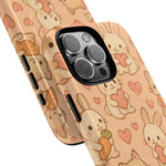 Cozy Critter Friends iPhone Case — Cute Bunny & Kitten Heart Pattern with MagSafe  Shamo's