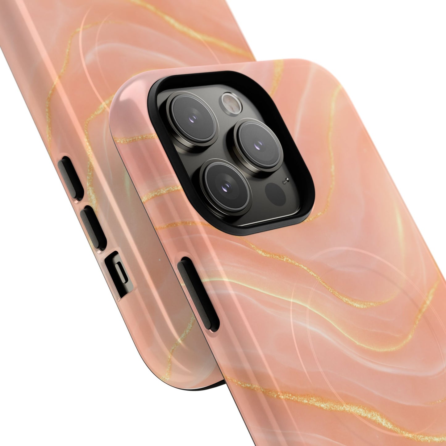 Luxury Series Pink Marble iPhone Case compatible with MagSafe