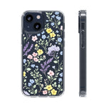 Clear Floral Impact-Resistant Phone Case — Pastel Wildflower Design
