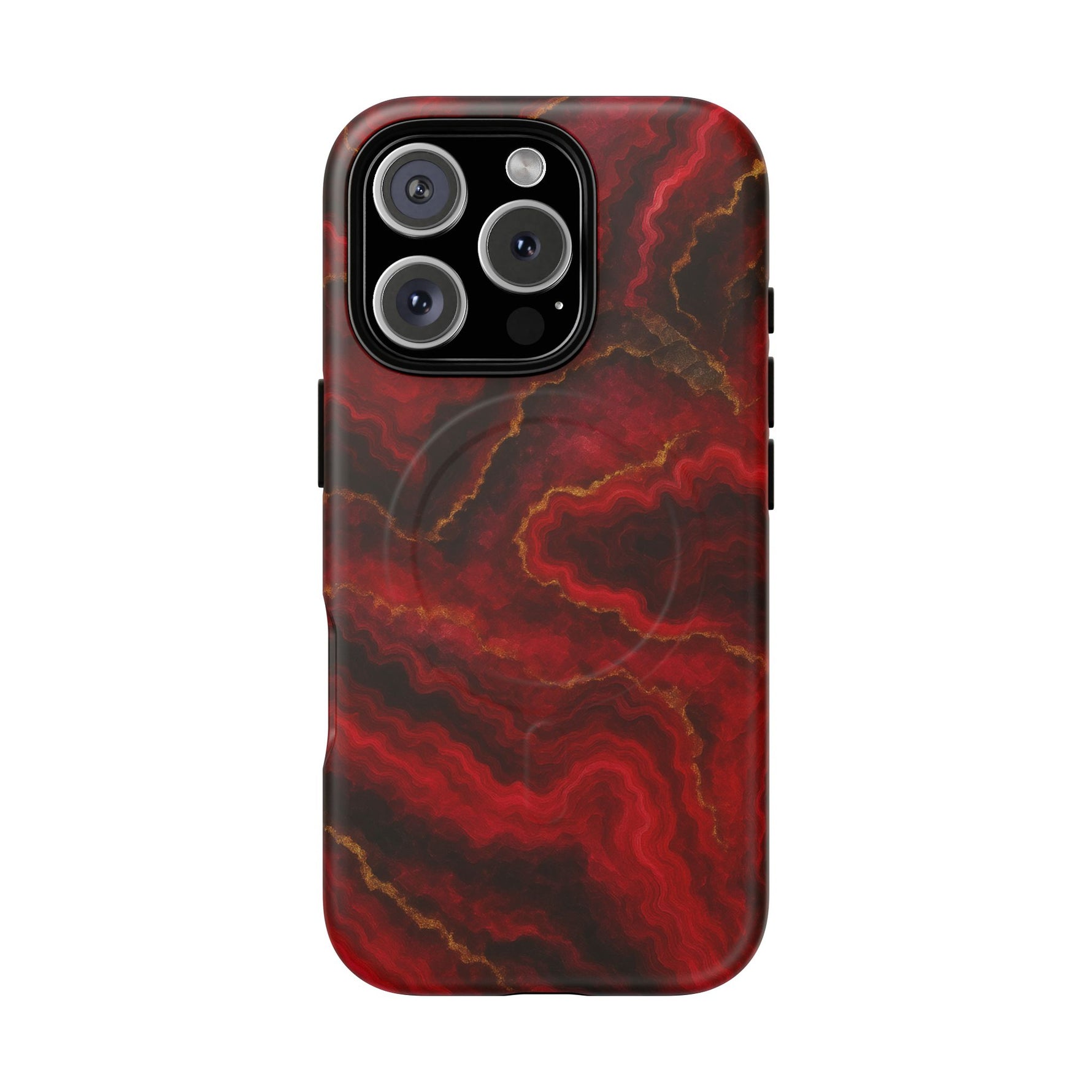 Red Marble iPhone Case with MagSafe - Shamo's