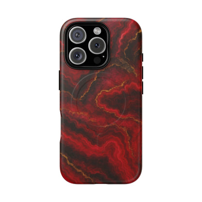 Red Marble iPhone Case with MagSafe - Shamo's