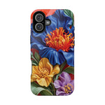 Electric Paradise MagSafe Phone Case – Cobalt Floral & Coral Waves | Glossy