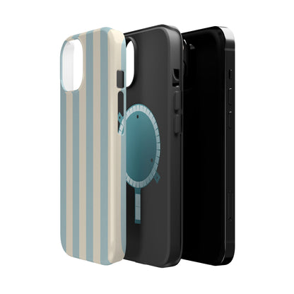Blue Strips Pattern iPhone Case Compatible with MagSafe