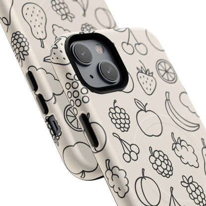 Fruit Pattern Tough iPhone Case | Compatible with MagSafe
