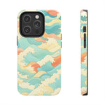 Ocean Wave Tough Phone Case — Pastel Retro Surf Pattern  Shamo's