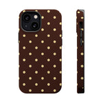 Polka Dot iPhone Case — Brown & Cream Protective Cover with MagSafe compatibility  Shamo's iPhone 13 Mini / Matte