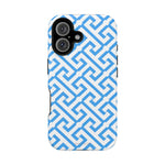 Preppy Blue Geometric MagSafe Compatible Impact Phone Case