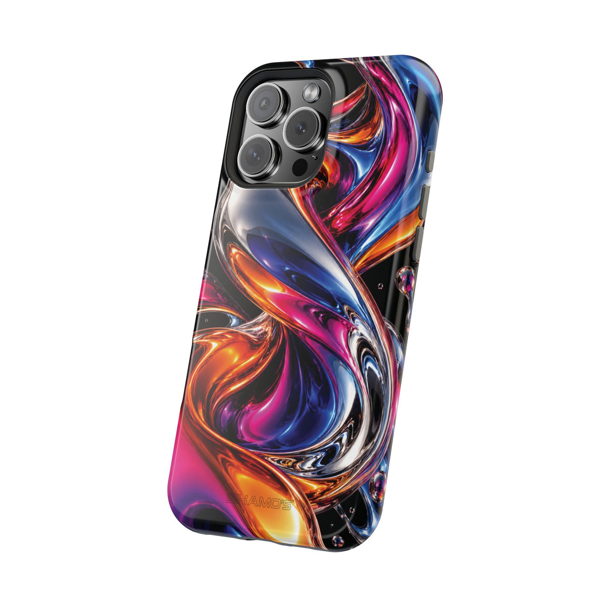 Liquid Aurora MagSafe Phone Case – Colorful Chrome-Effect Swirls | Glossy
