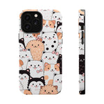 Cute Cartoon Cats & Puppies Phone Case with MagSafe Compatibility