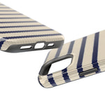 Navy & Cream Ribbed Holiday Sweater Design iPhone Case with MagSafe compatibility  Shamo's