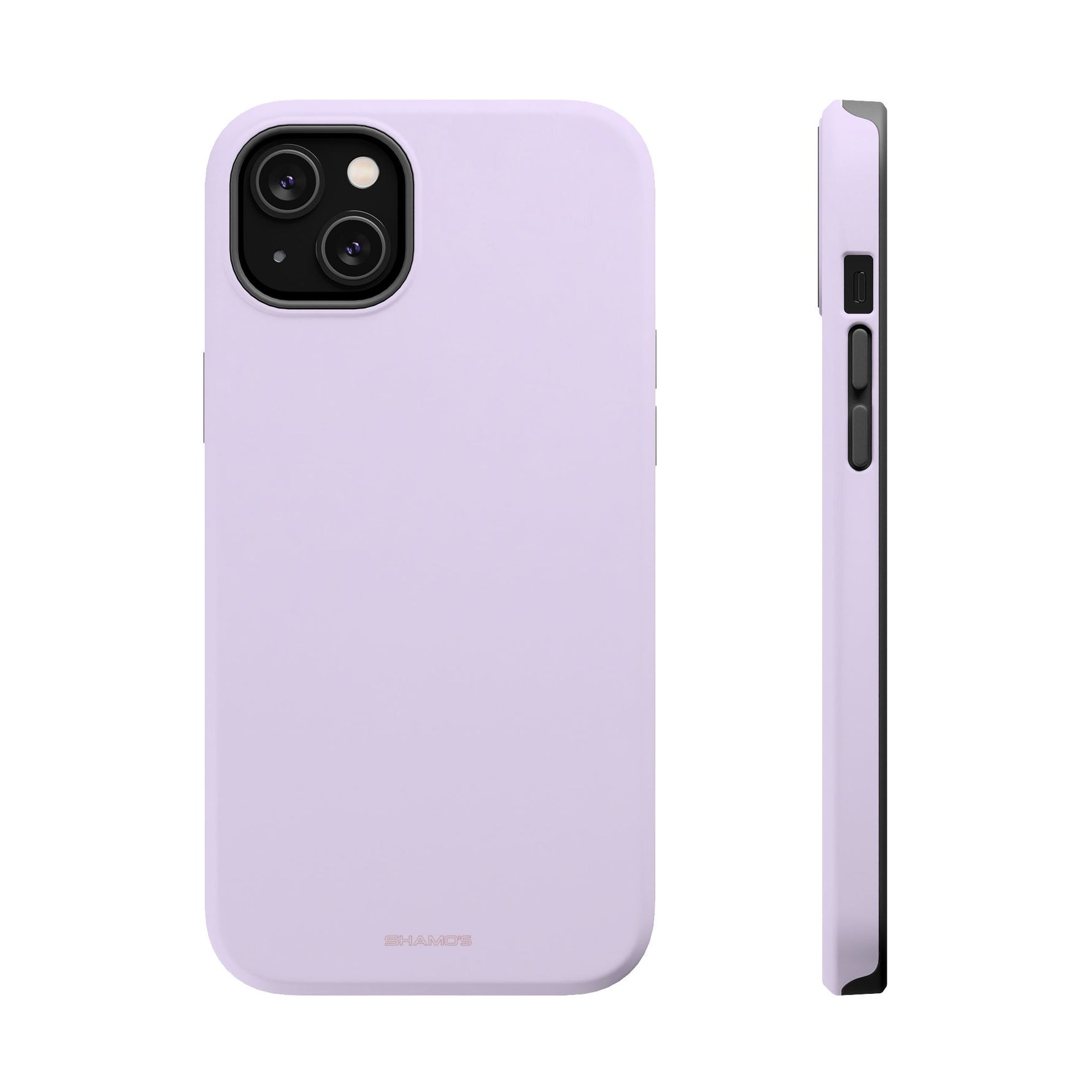 Lilac Purple Solid Color Pastel MagSafe Compatible Impact-Resistant iPhone Case