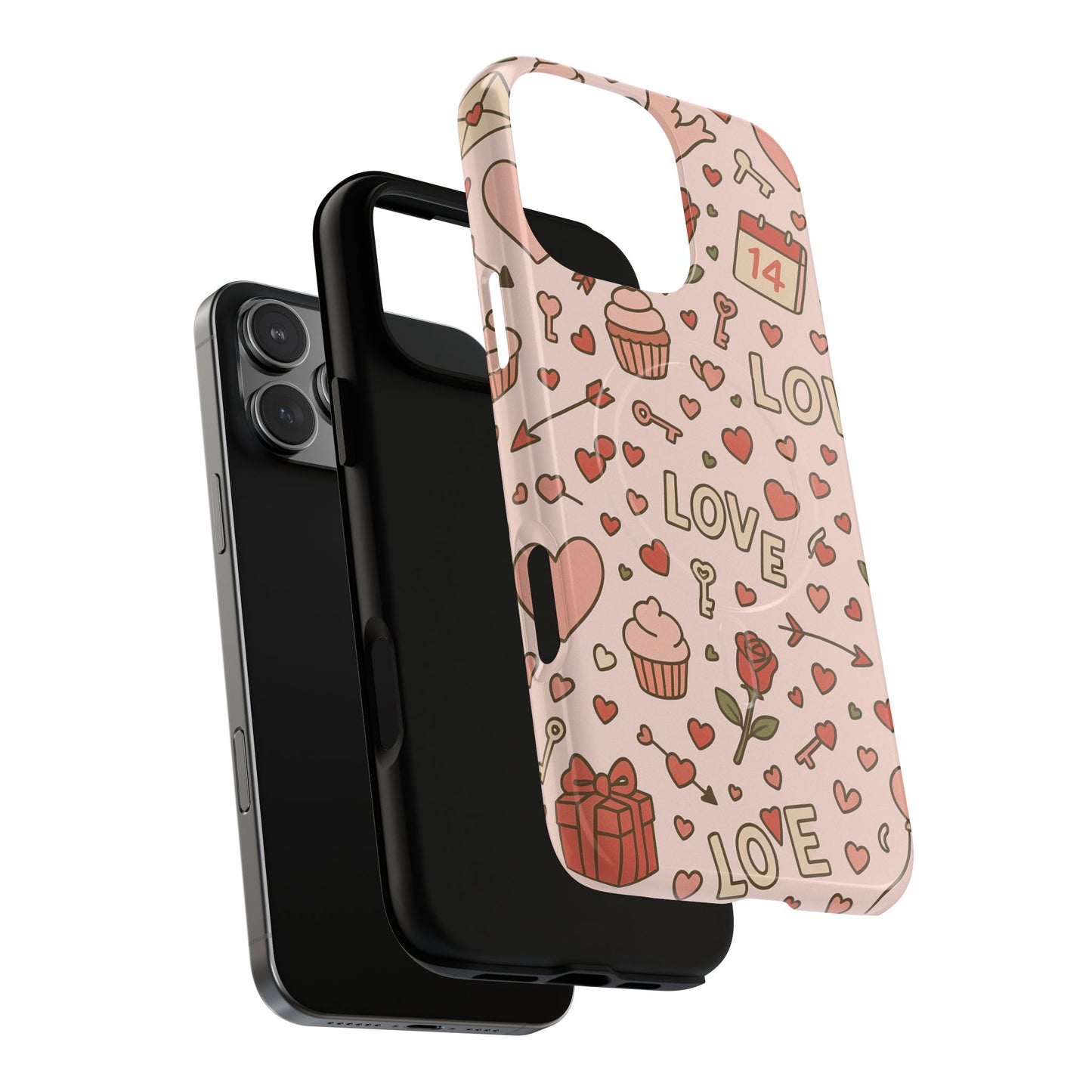 Sweet Love Pattern iPhone Case (MagSafe compatible)