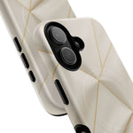 Beige Gold Geometric Luxury Series iPhone Case with MagSafe  Shamo's