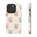 Cute Pastel Bear Impact Phone Case | Heart & Star Kawaii Pattern  Shamo's iPhone 14 Pro