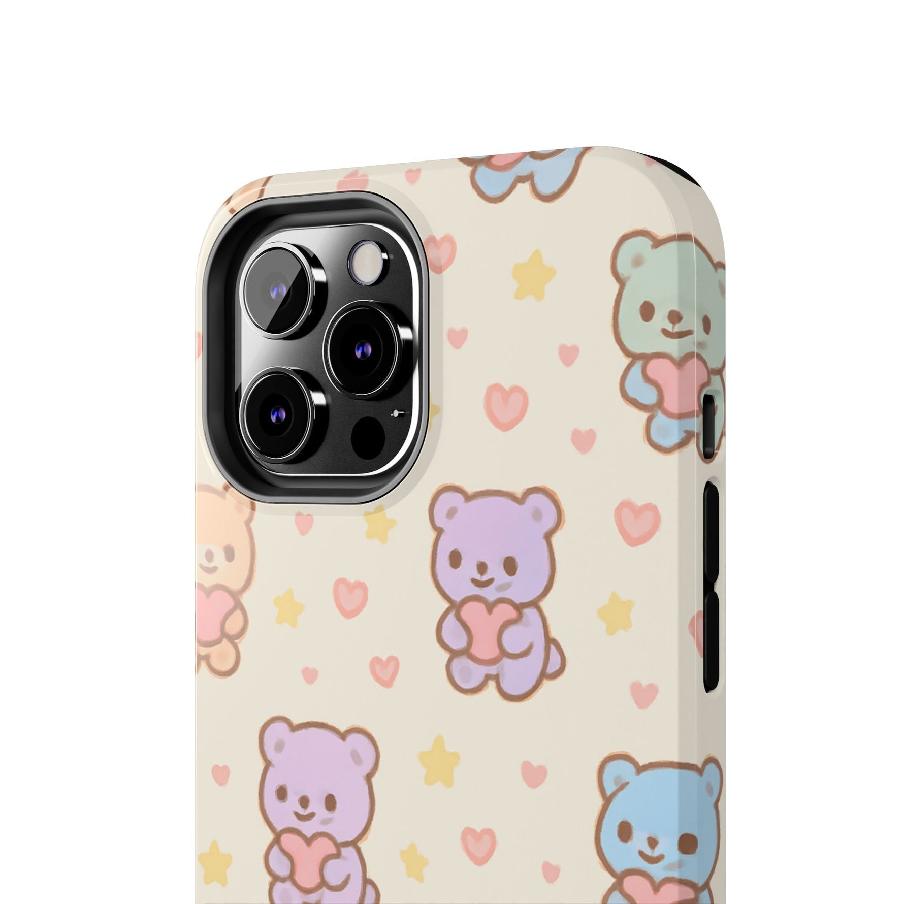 Cute Pastel Bear Impact Phone Case | Heart & Star Kawaii Pattern  Shamo's